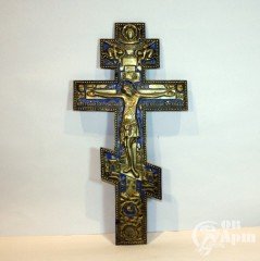 Распятие с синей эмалью
